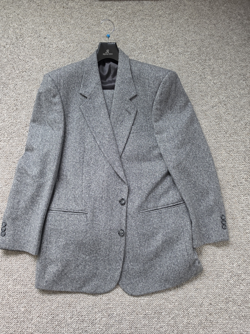 Vintage Rong Teh Gray Herringbone Suit – Blazer + Trousers